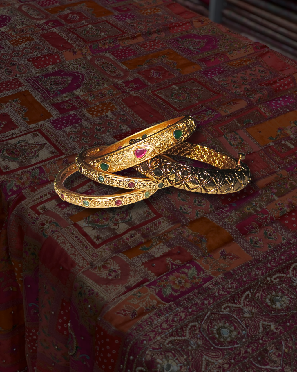 Gold Bangle Stack