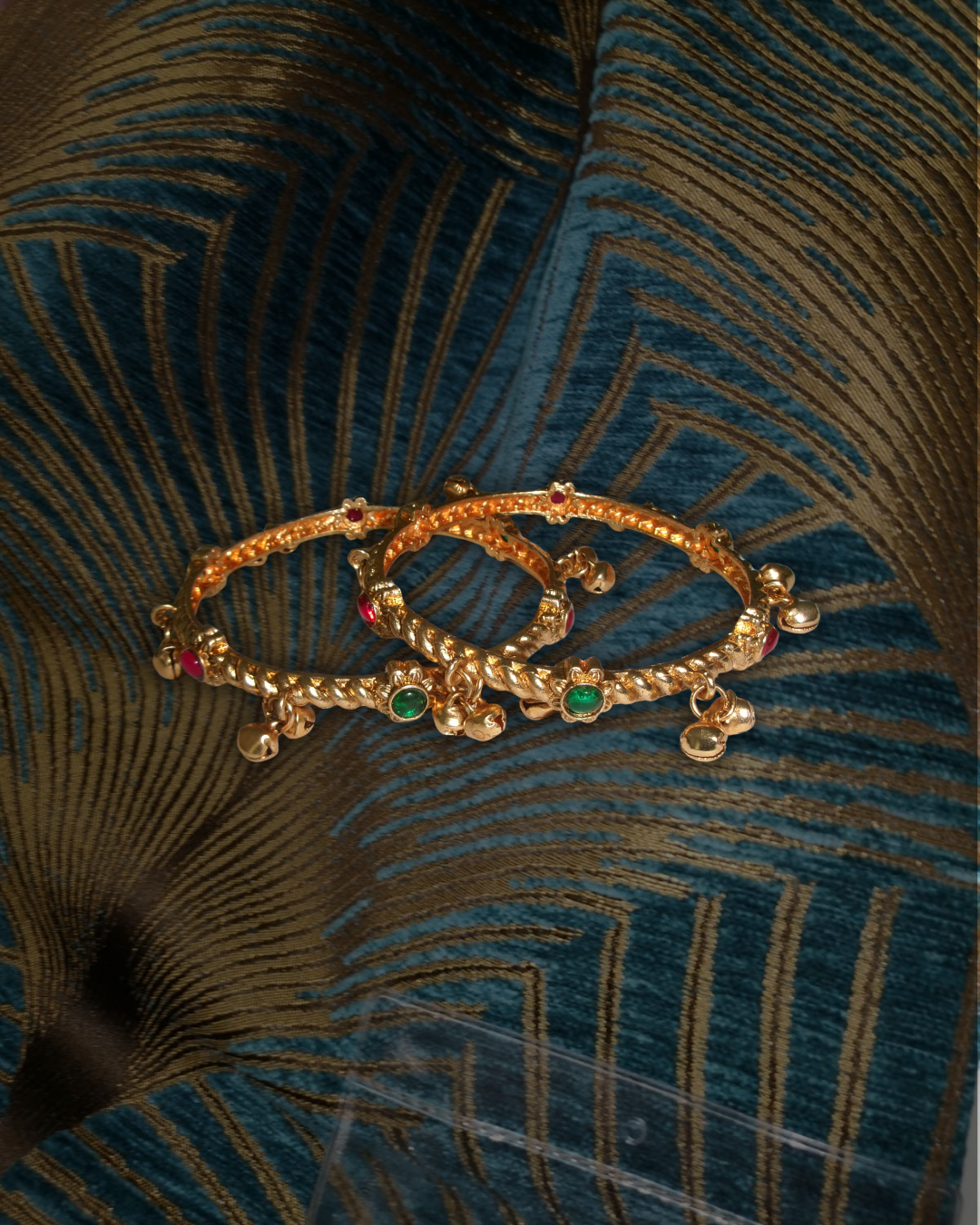 Gold Thin Bangles Pair