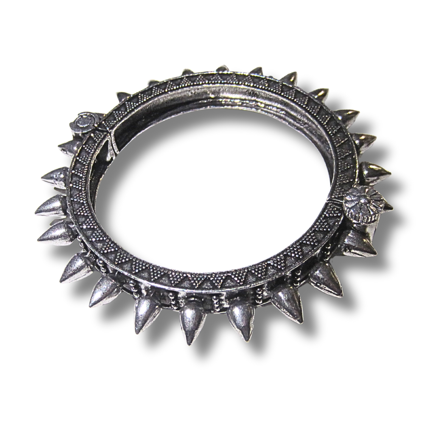 Silver Spike Bangle (2)