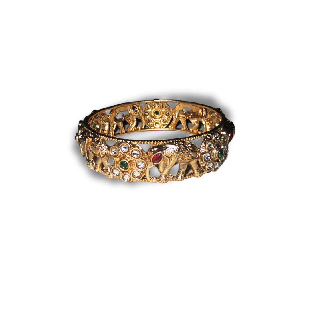 Gold Elephant Bangle