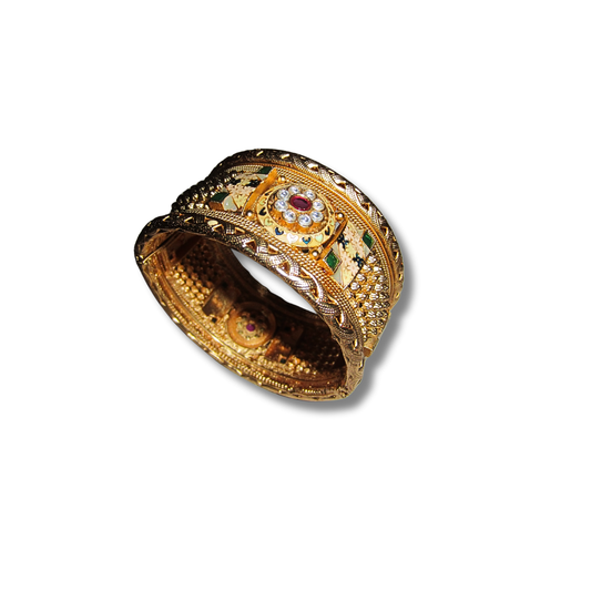 Thick Gold Jewel Bangle