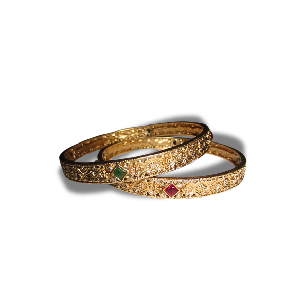 Gold Thin Bangles (4) Pair