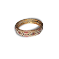 Gold Red and White Pearl Bangle