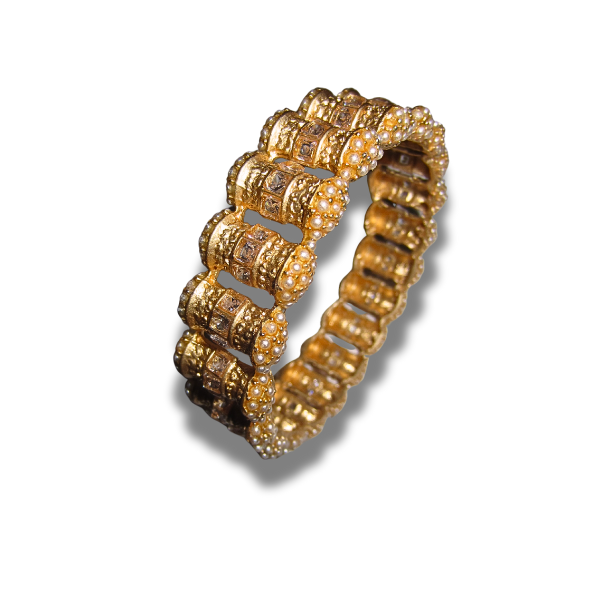 Gold Mirror Bead Bangle