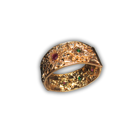 Gold Thick Sun Flower Bangle