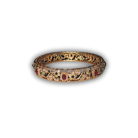 Gold Thin Gem Bangle
