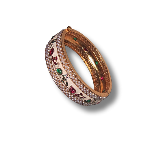 Orange Gold Bead Bangle