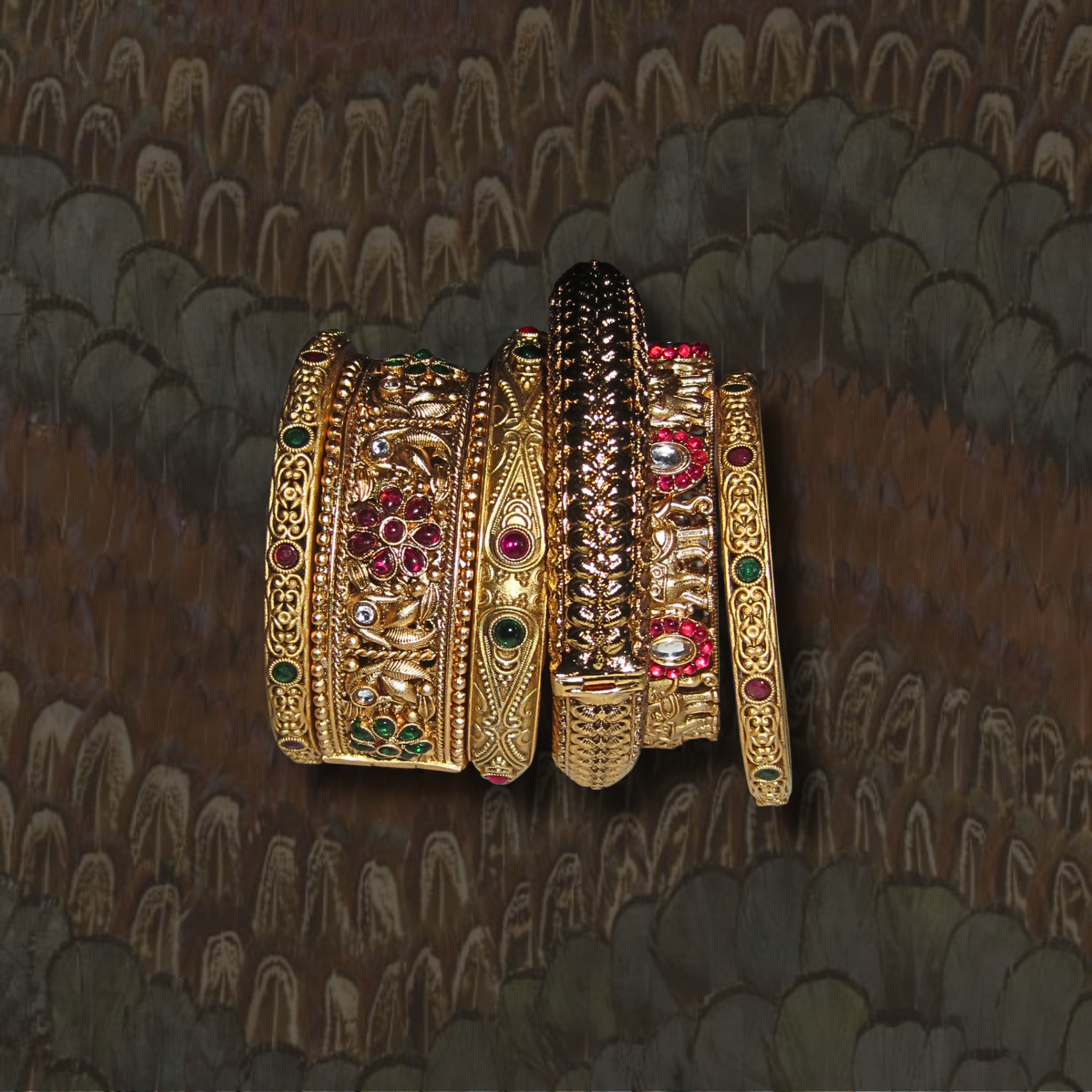 Gold Bangle Stack