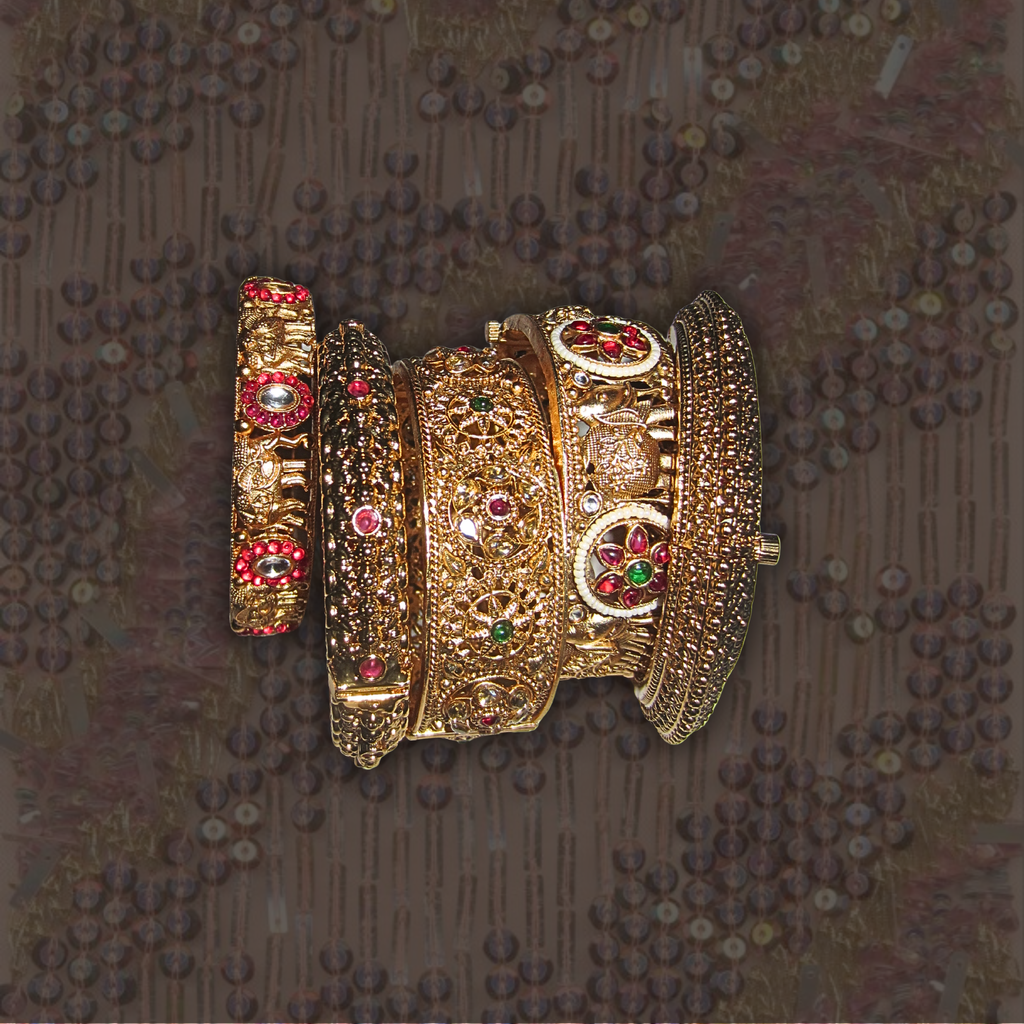 Gold Bangle Stack