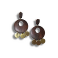 Wooden Gold Drop Earrings