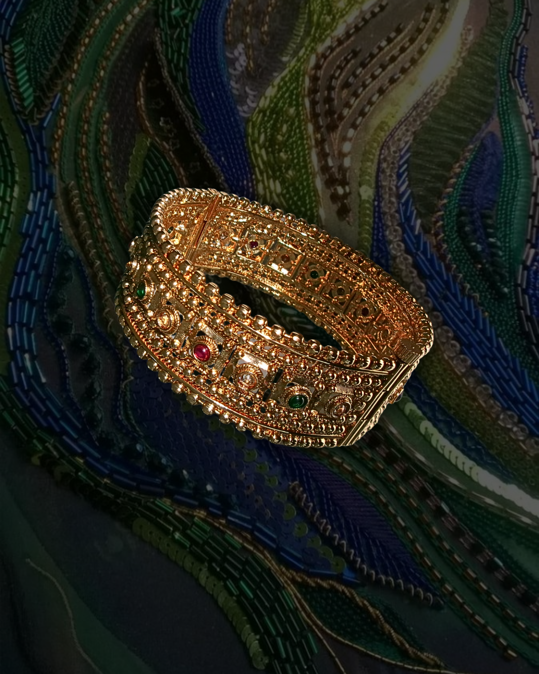 Gold Adjustable Circle Bangle