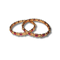 Gold Red Thin Bangles