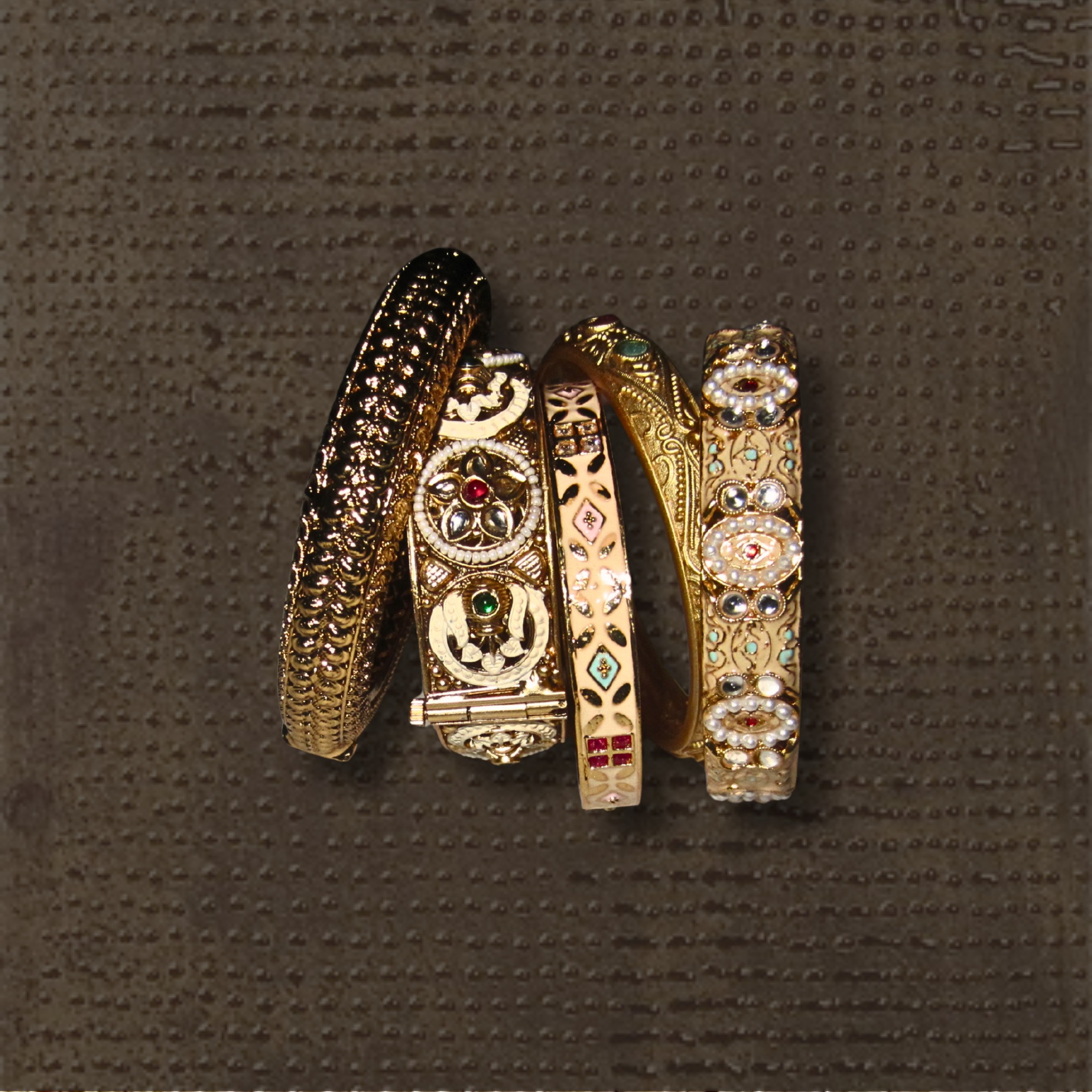 Gold Bangle Stack