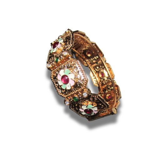 Thick Gold Red Bangle