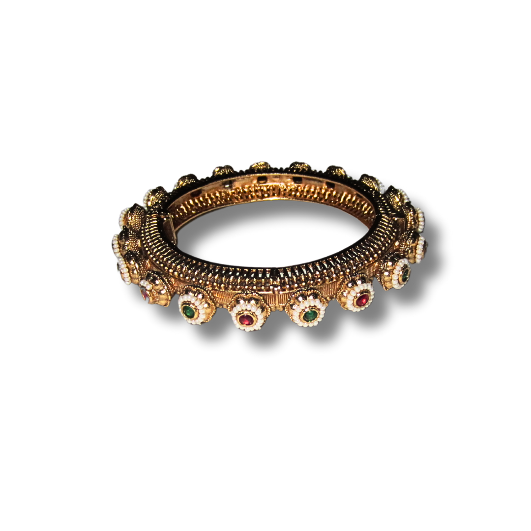 Gold Pearl Bead Bangle