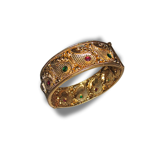 Gold Thick Leaf Bangle