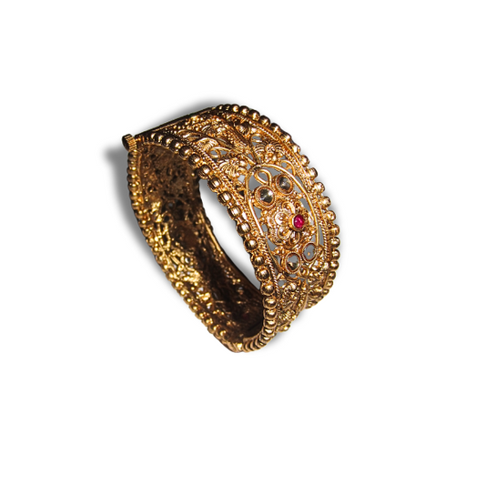 Gold Silver Bead Bangle