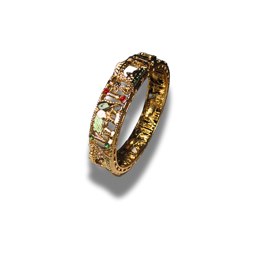 Gold Multi-Colour Elephant Bangle