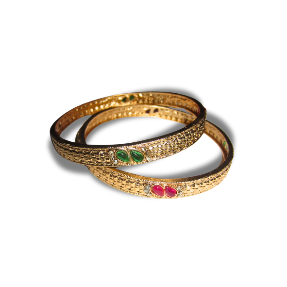 Gold Thin Teardrop Bangles