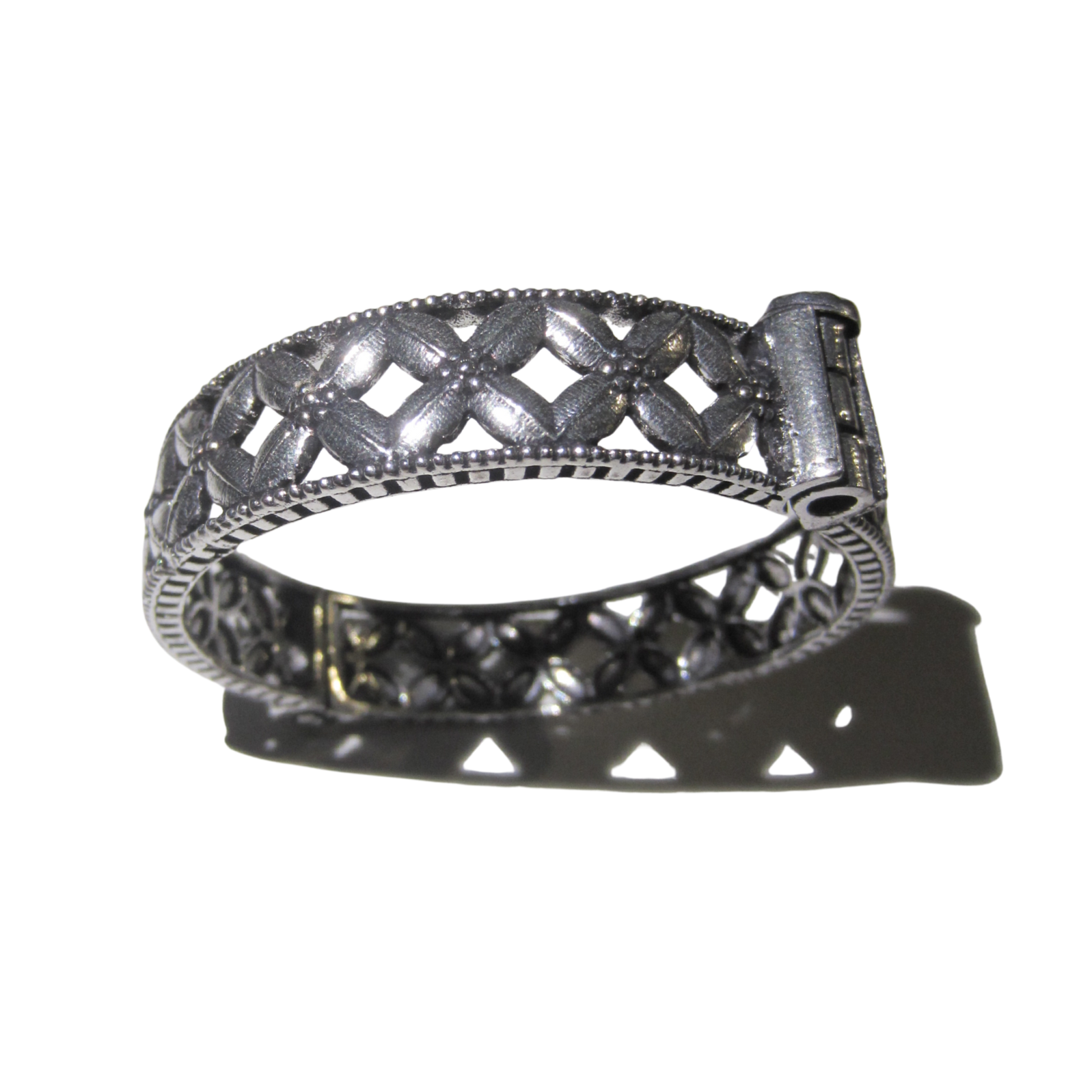 Thin Silver Net Bangle