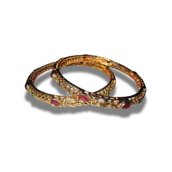 Gold Thin Bangles (2) Pair