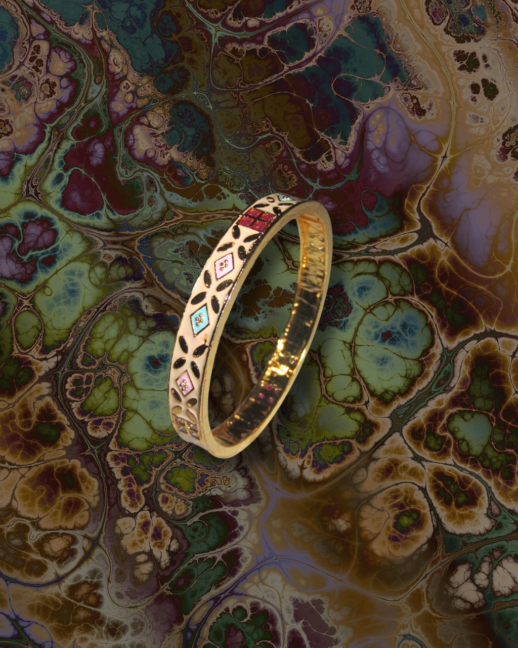 Gold Thin Ceramic Bangle