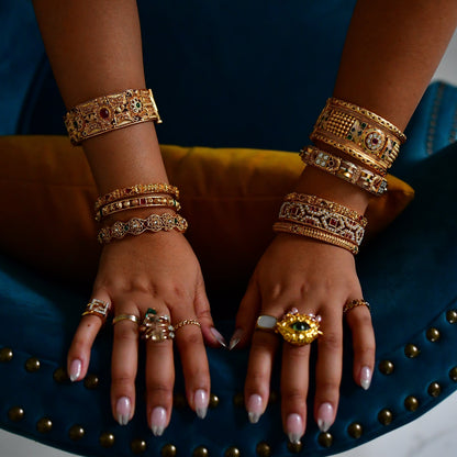 Gold Bead Bangle