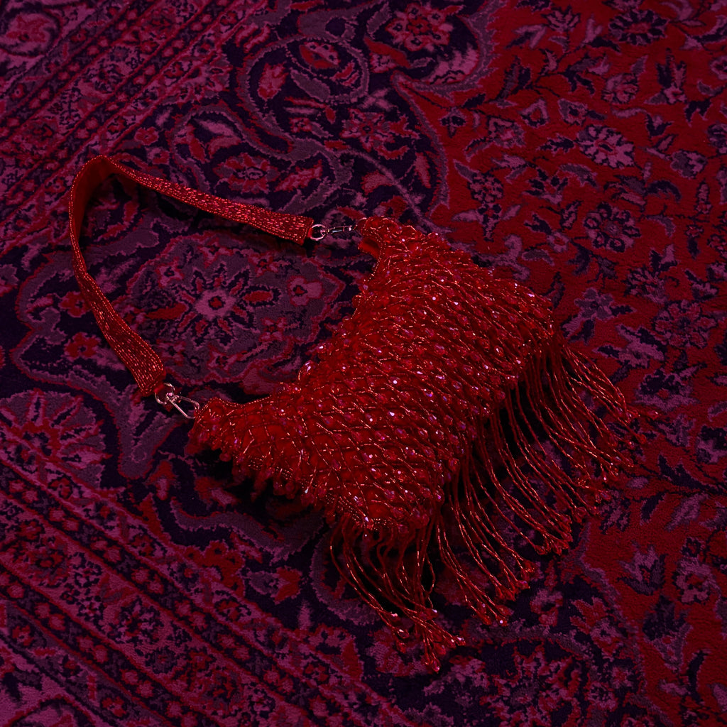 Red Beaded Handbag