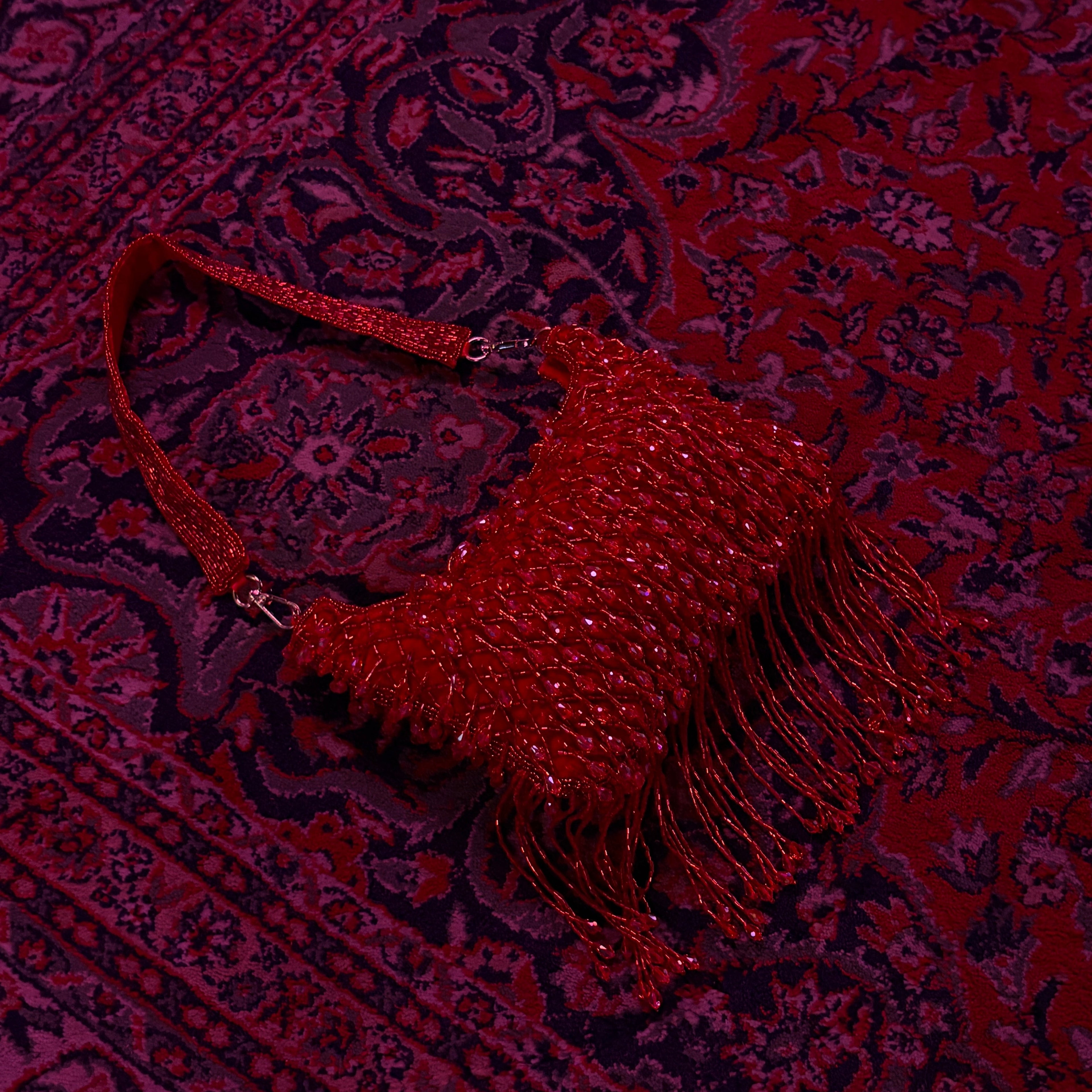 Red Beaded Handbag