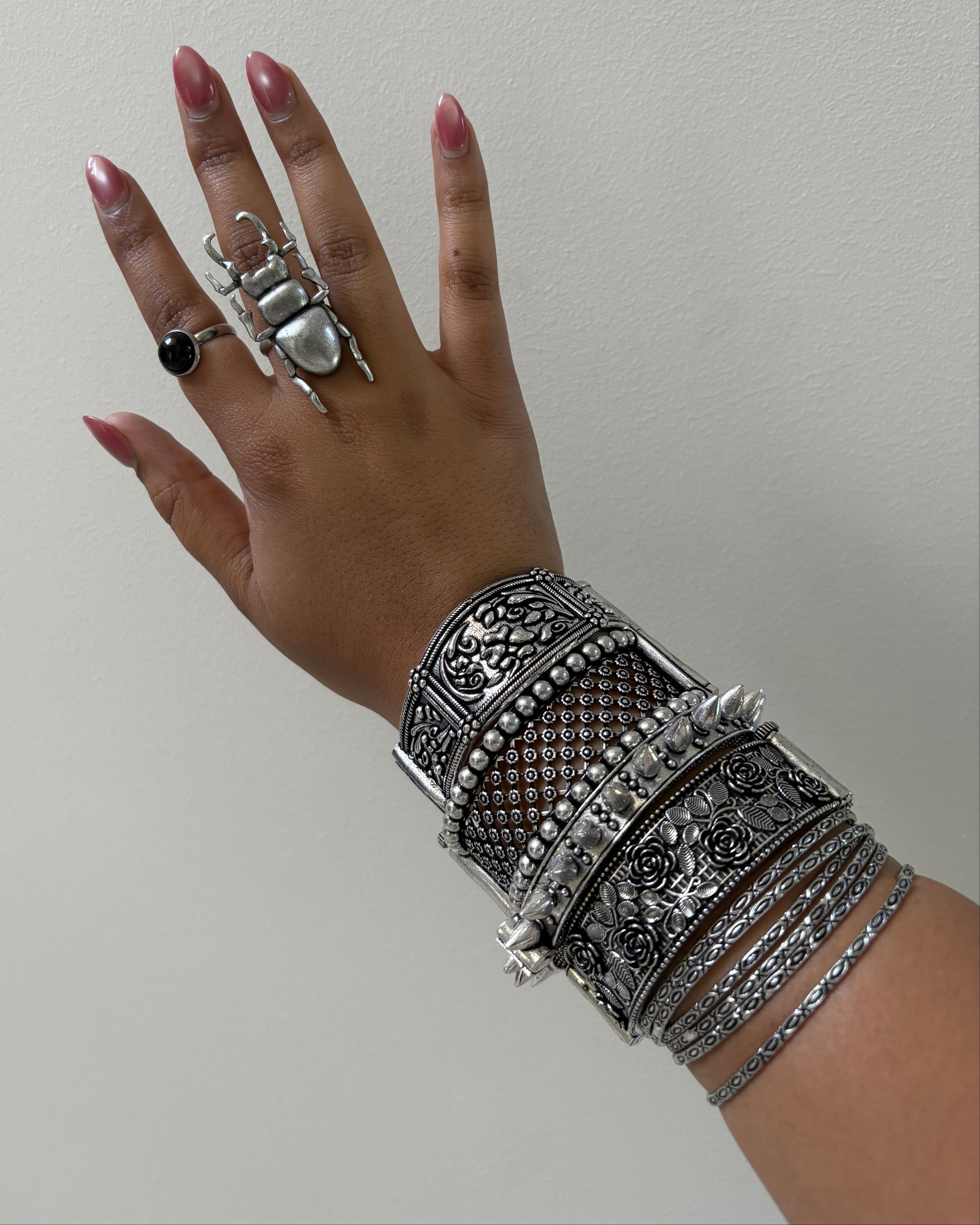 Silver Bangle Stack