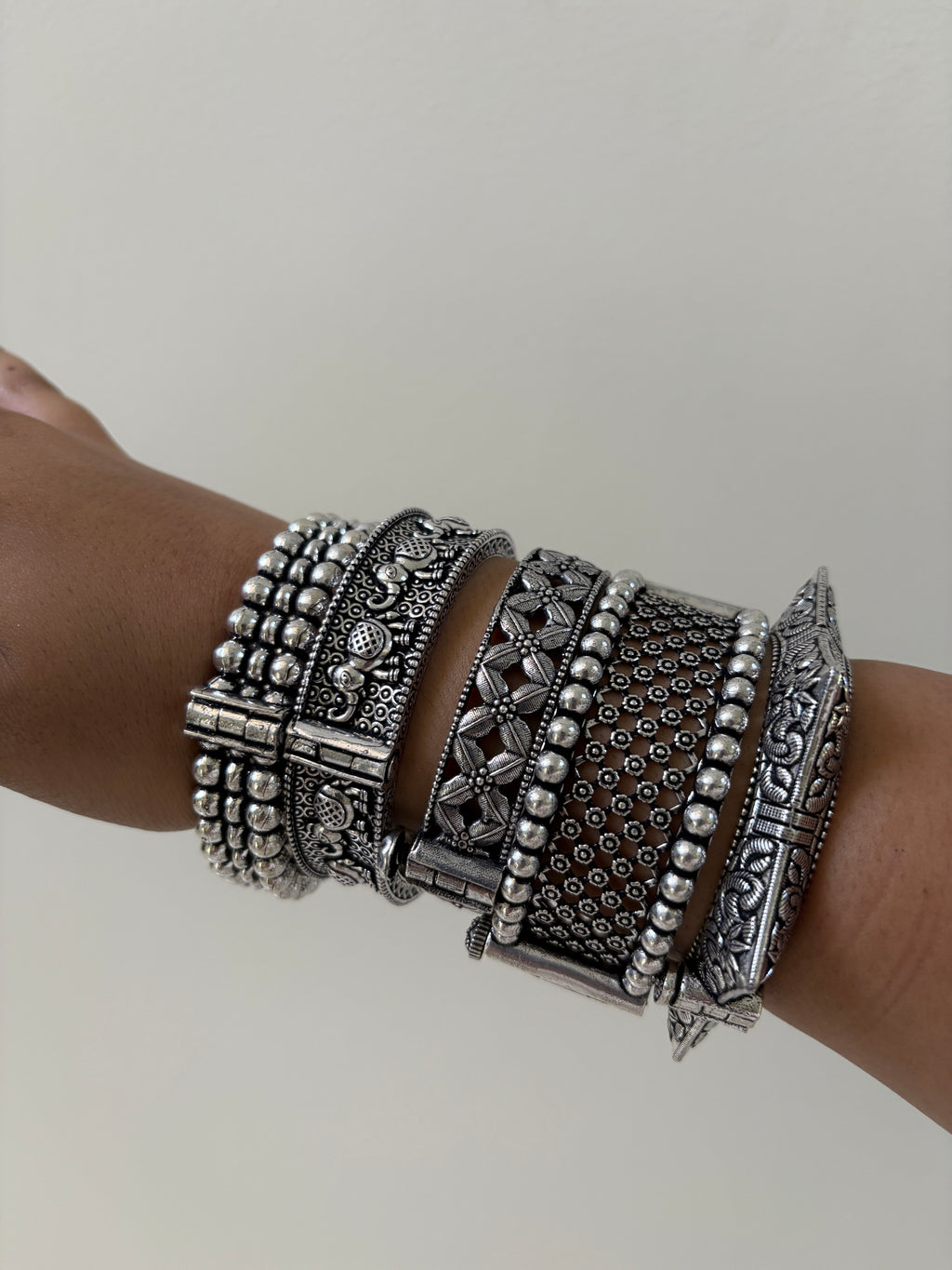 Silver Bangle Stack