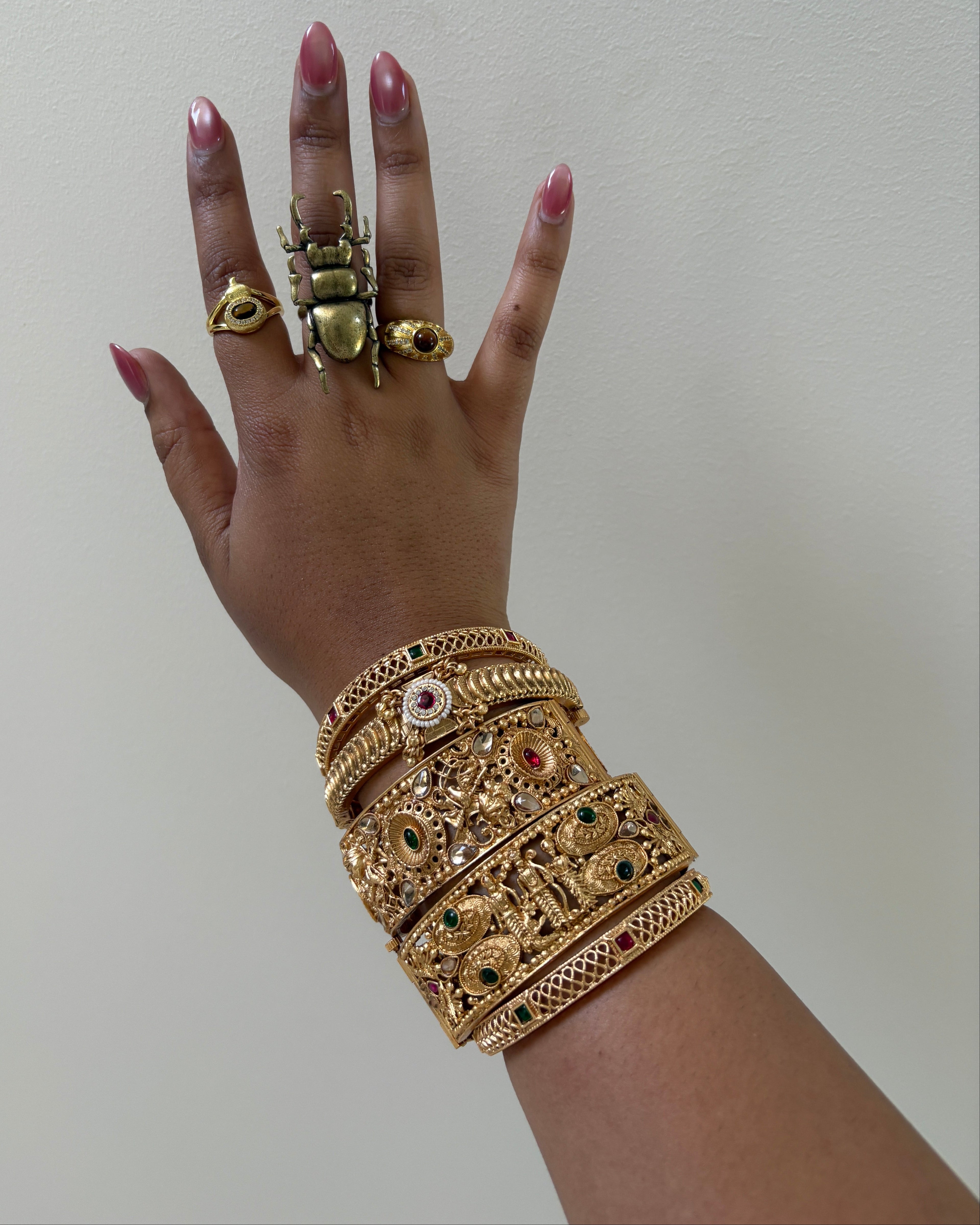 Gold Bangle Stack