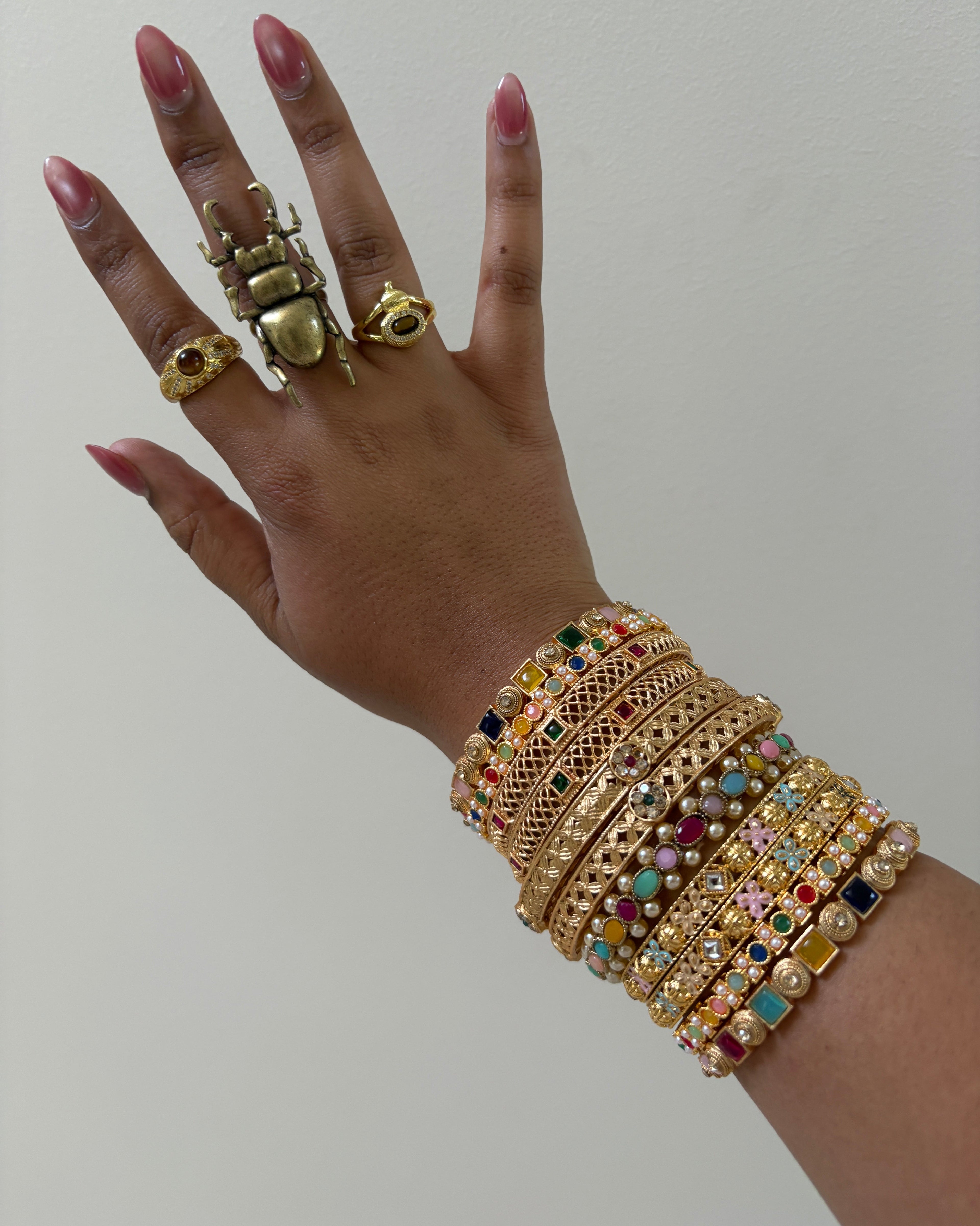 Gold Bangle Stack