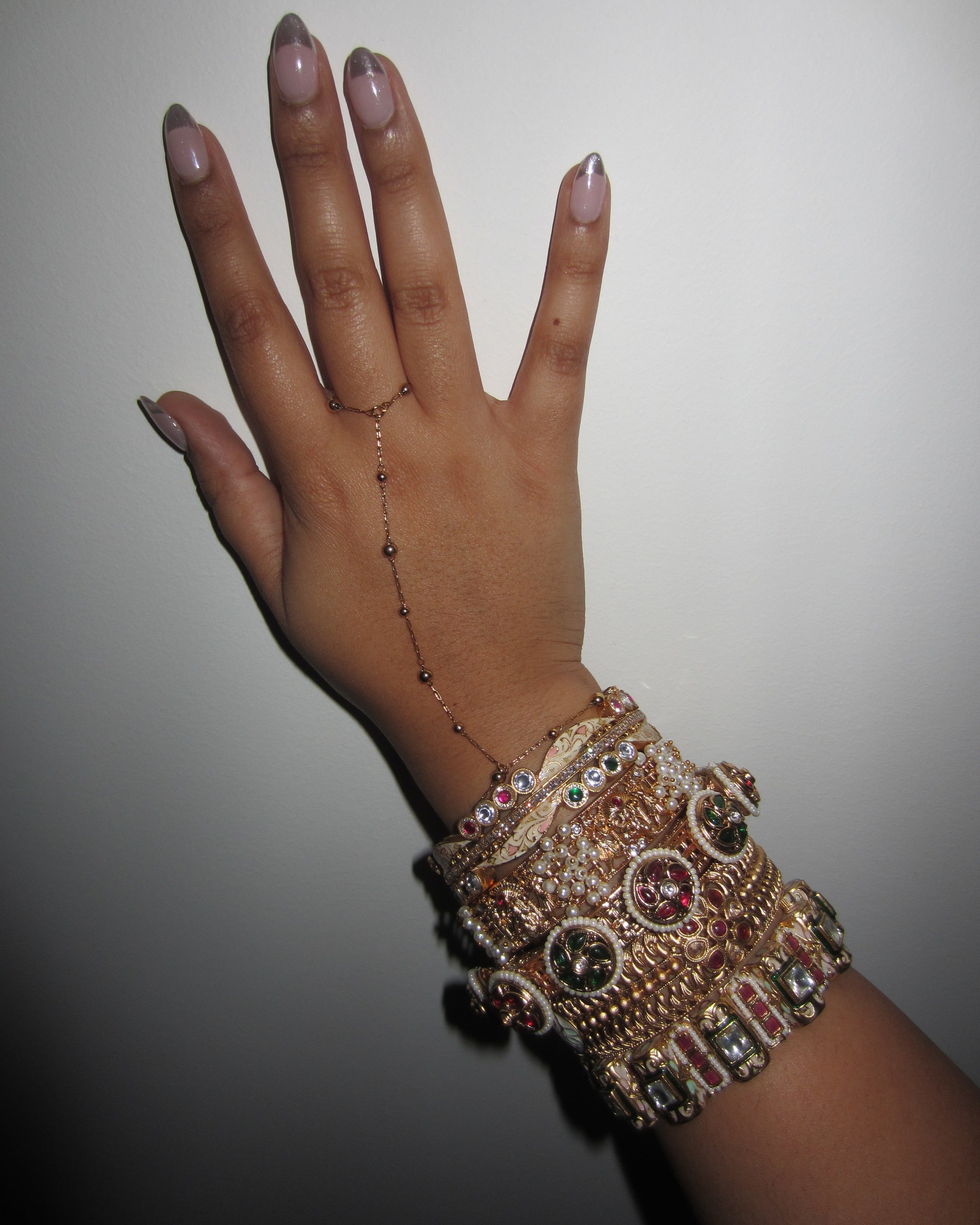 decorative gold bangle stack