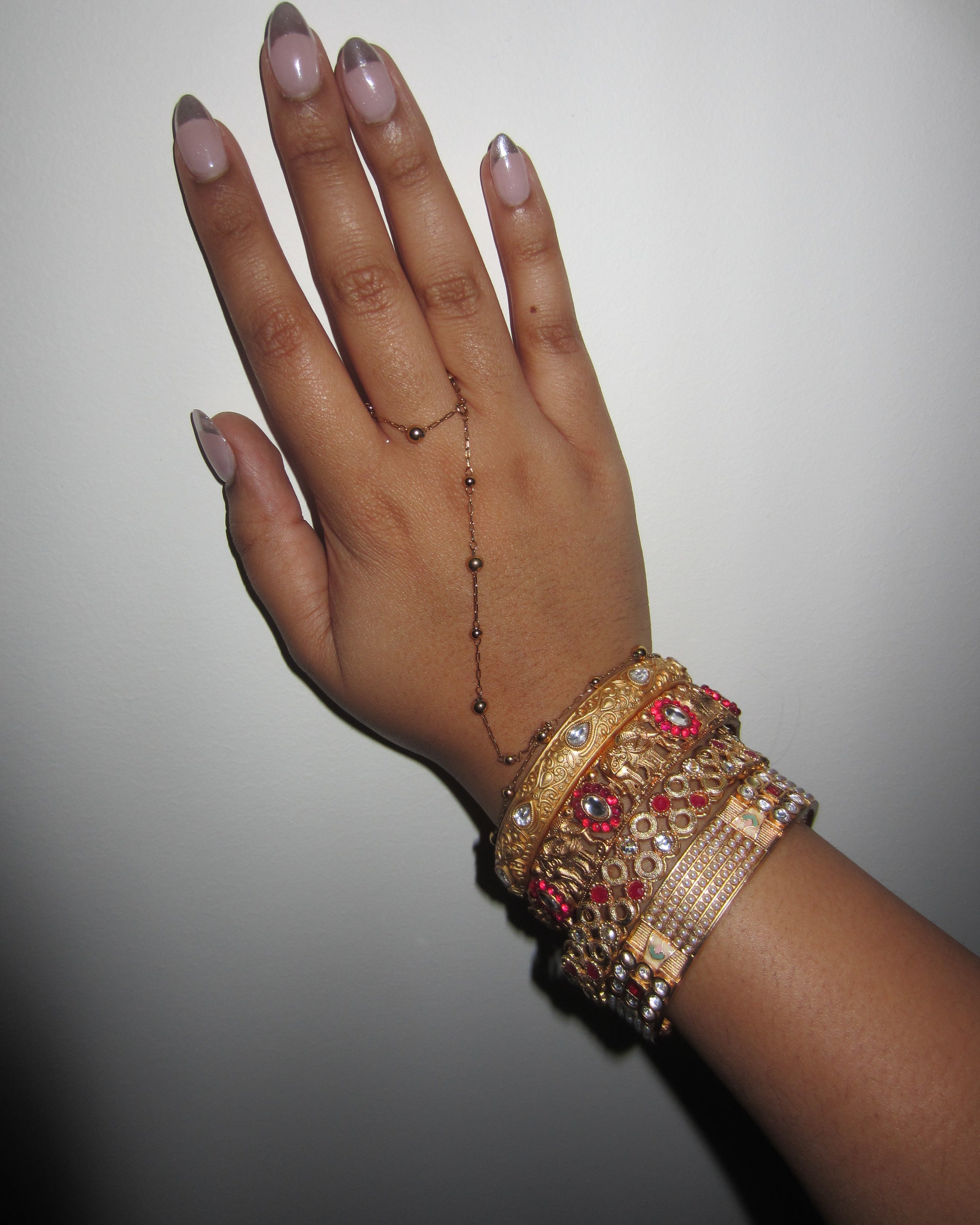 Gold Silver Ornate Bangle