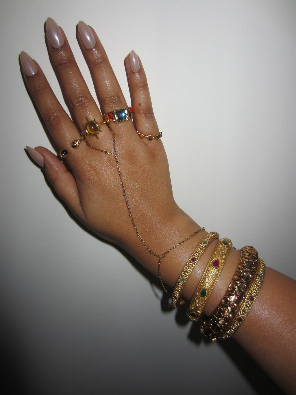 Gold Bangle Stack