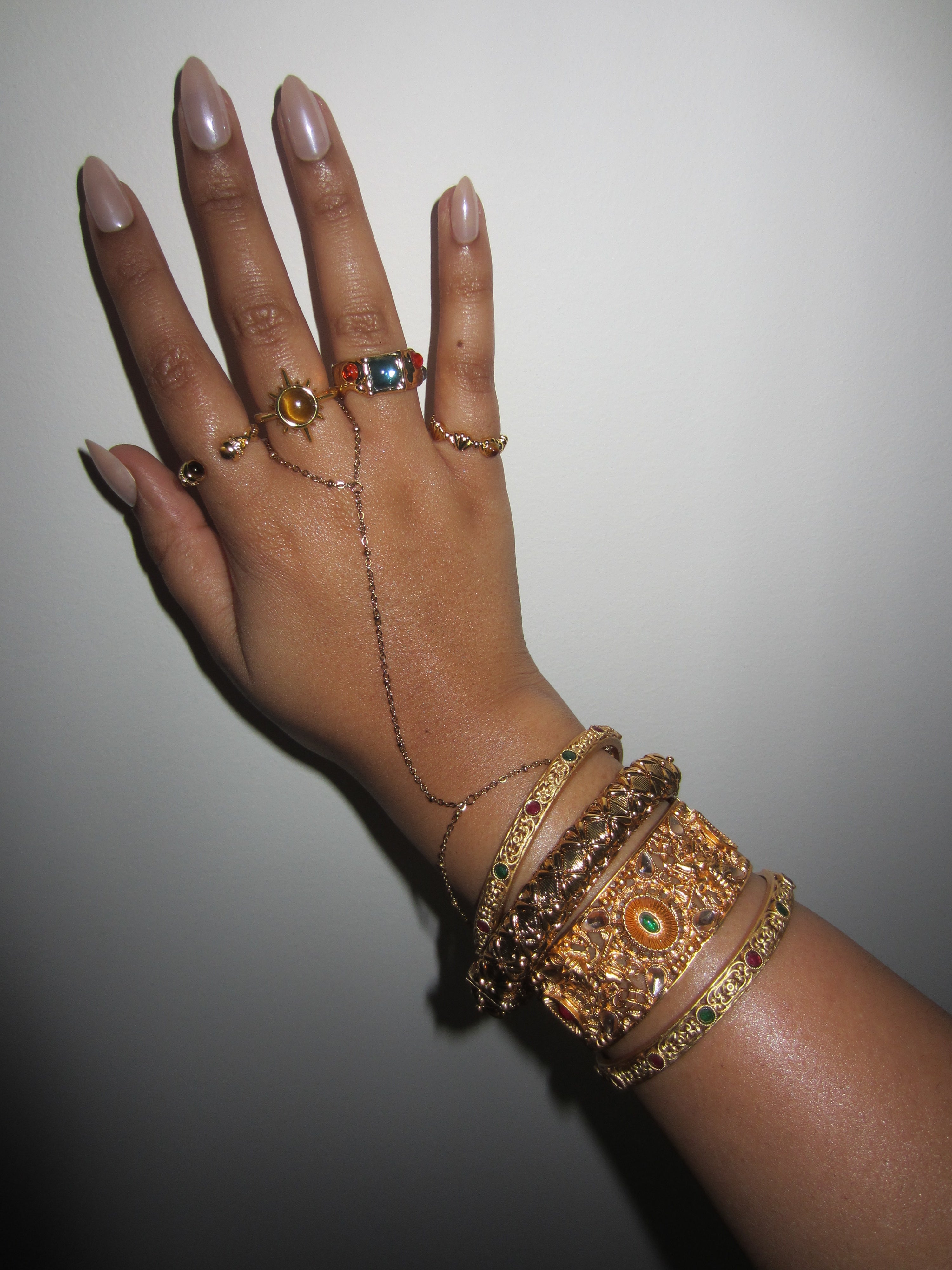 Gold Bangle Stack