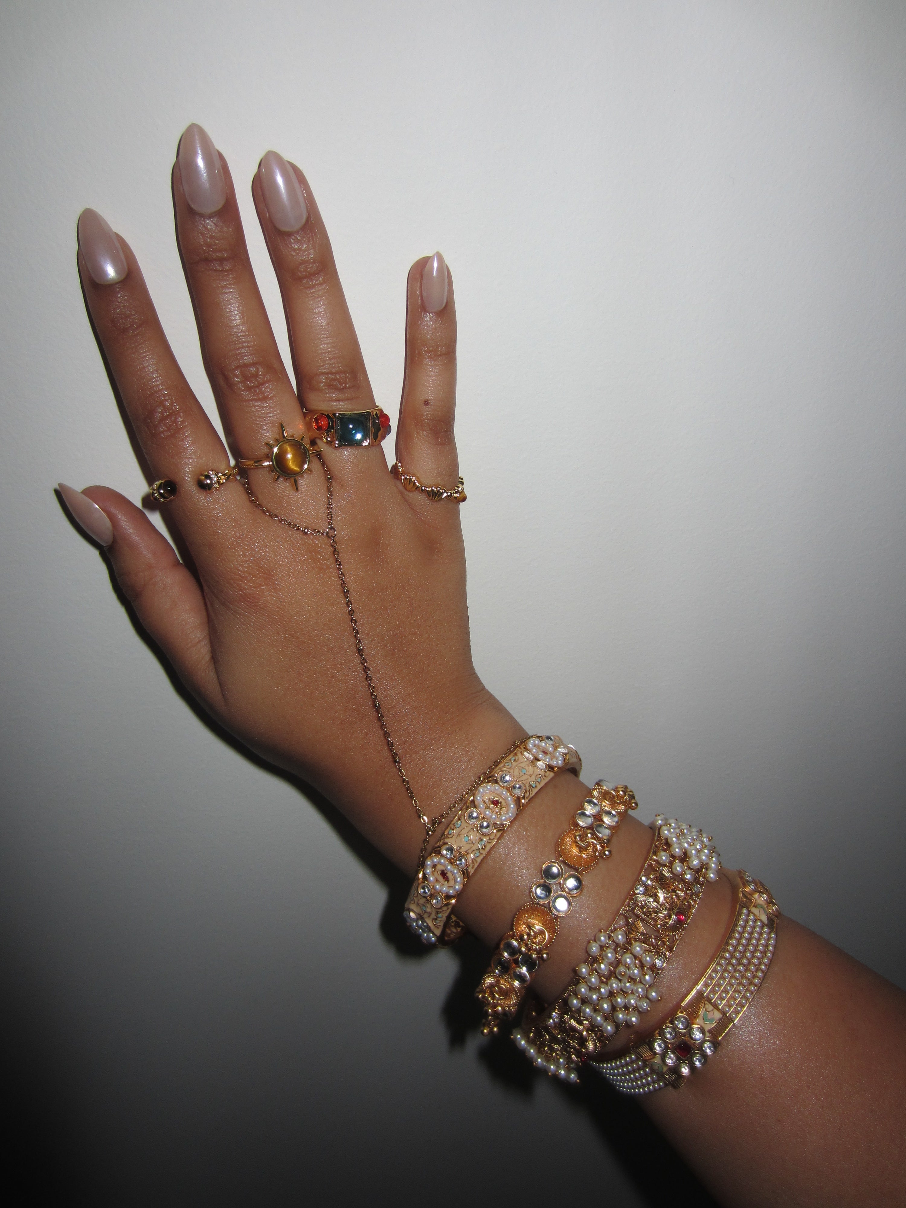 Gold Bangle Stack