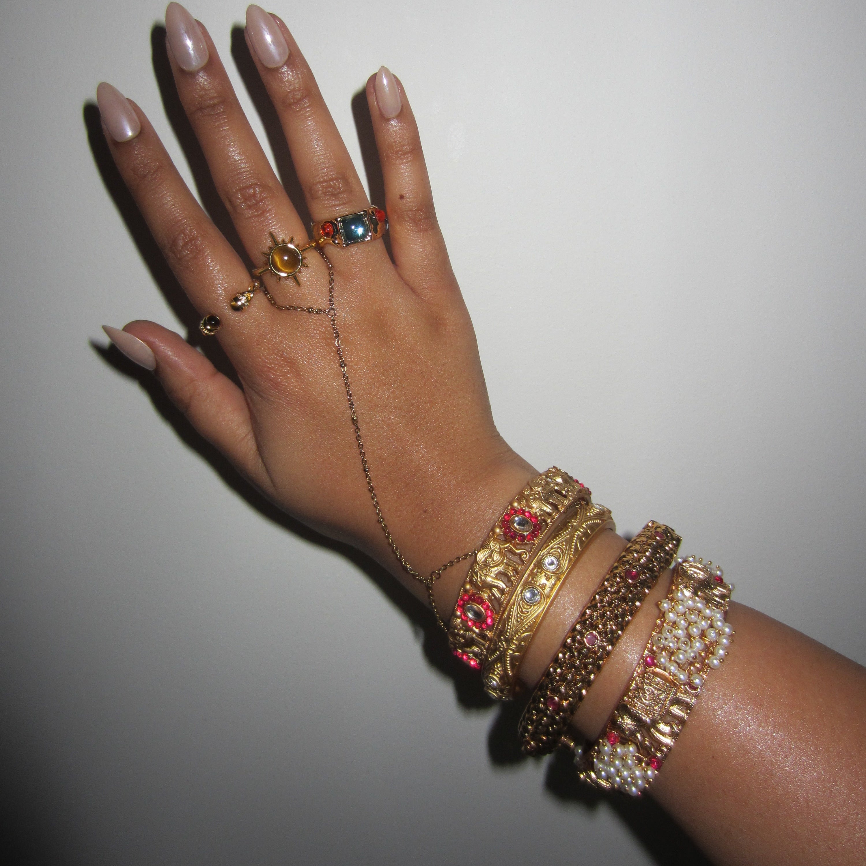 Gold Bangle Stack