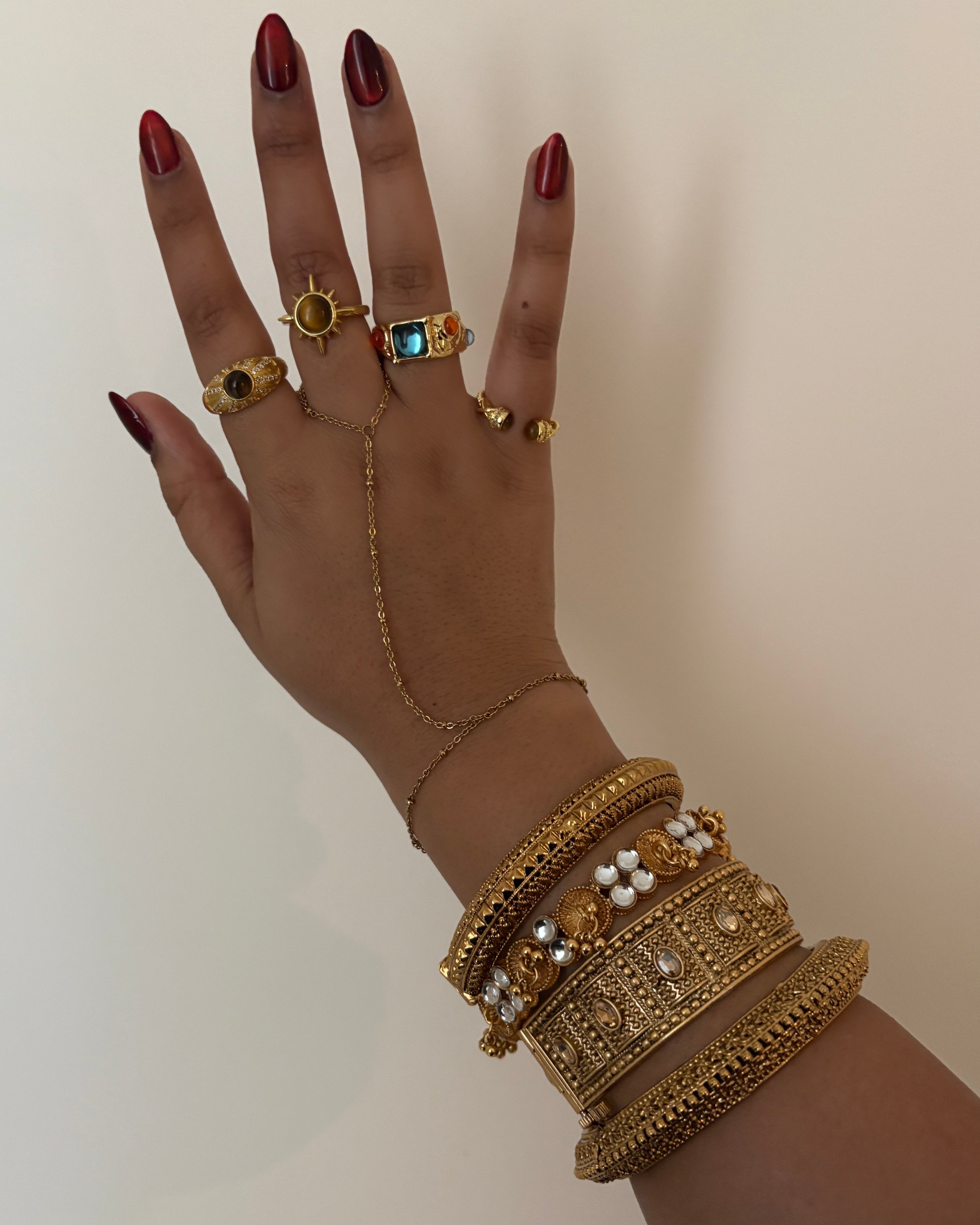 Gold Bangle Stack