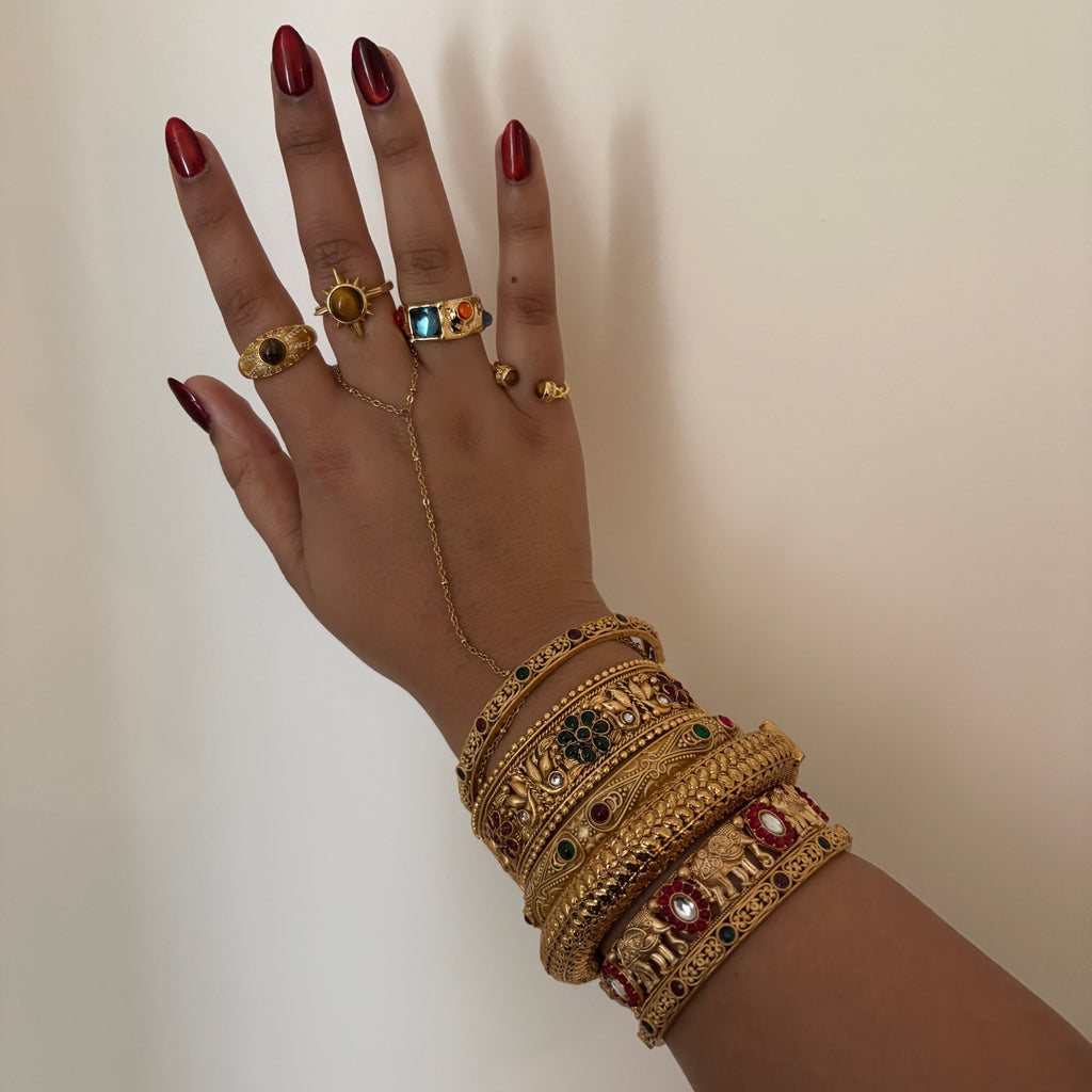 Gold Bangle Stack