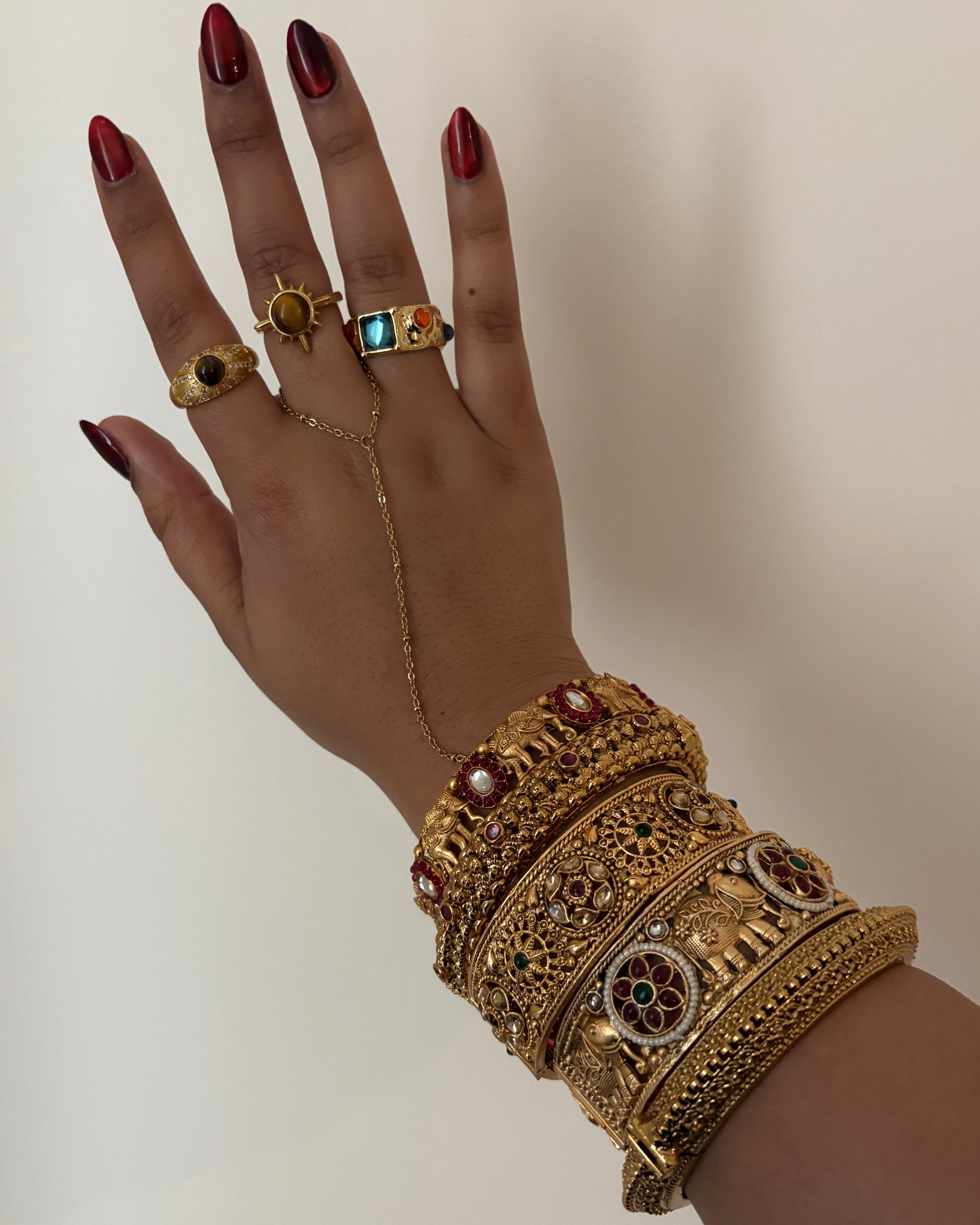 Gold Bangle Stack