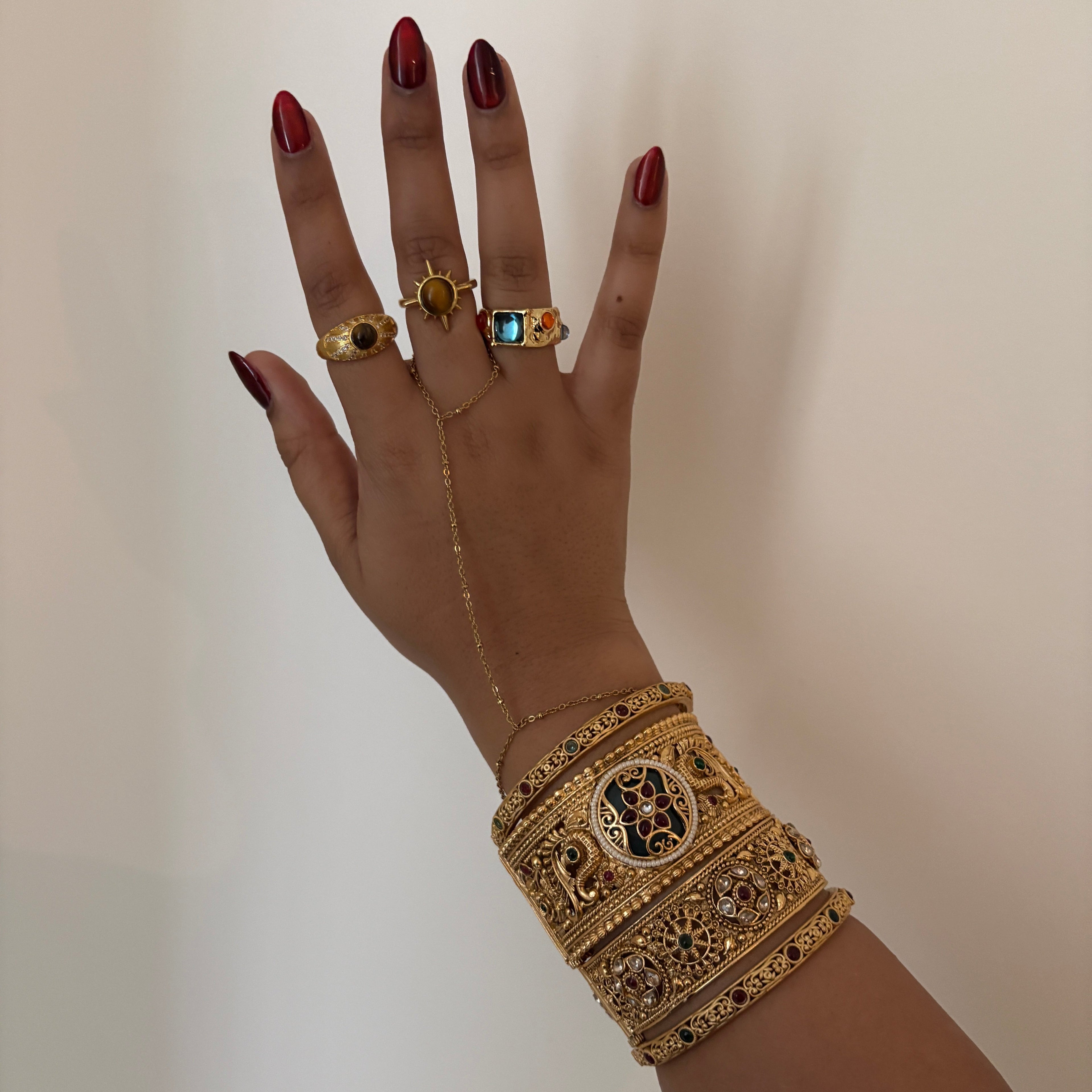 Gold Bangle Stack