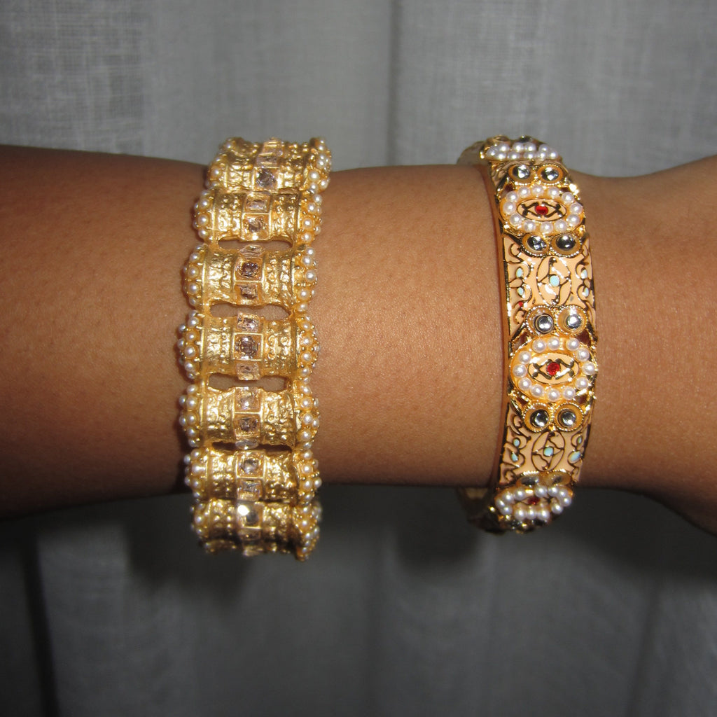 Gold Mirror Bead Bangle