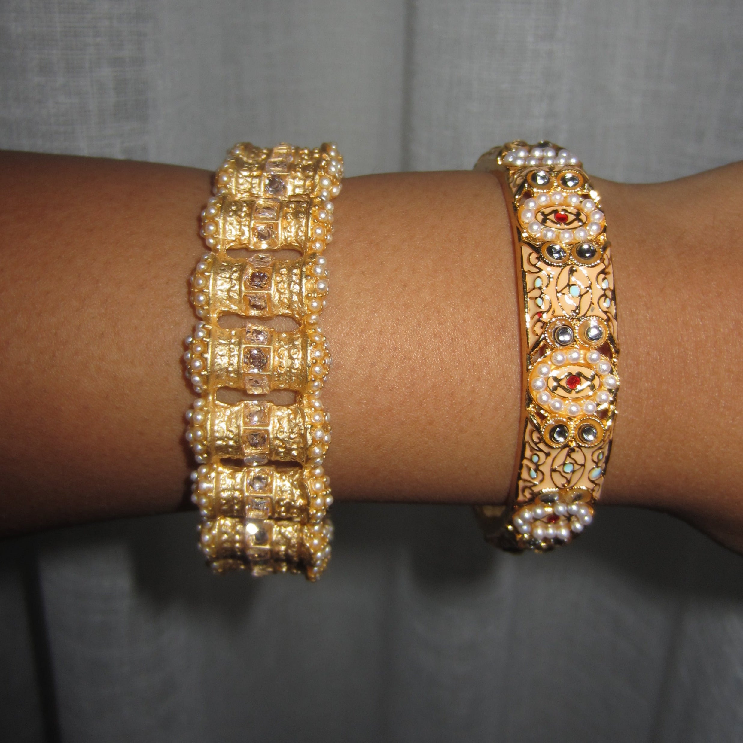 Gold Mirror Bead Bangle