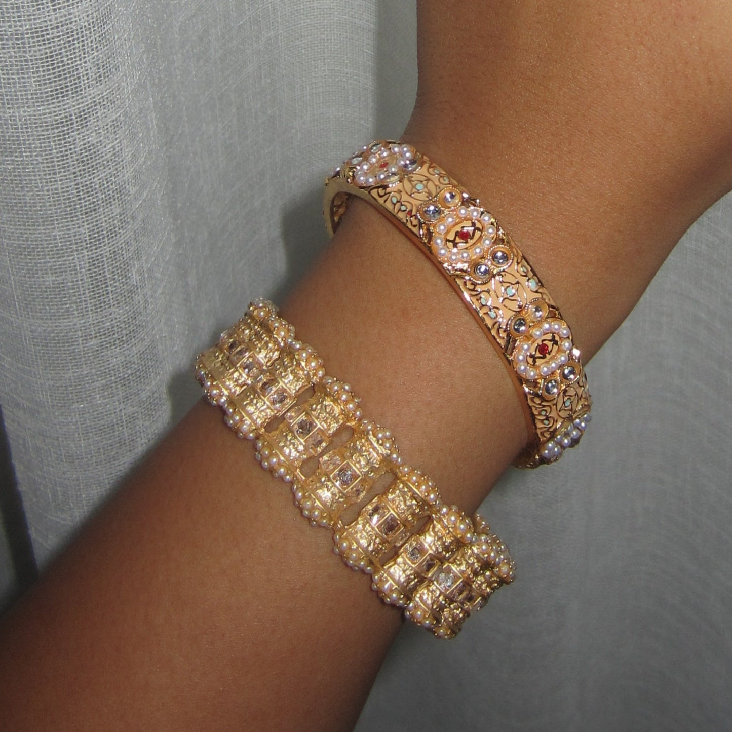 Gold Blue Bangle