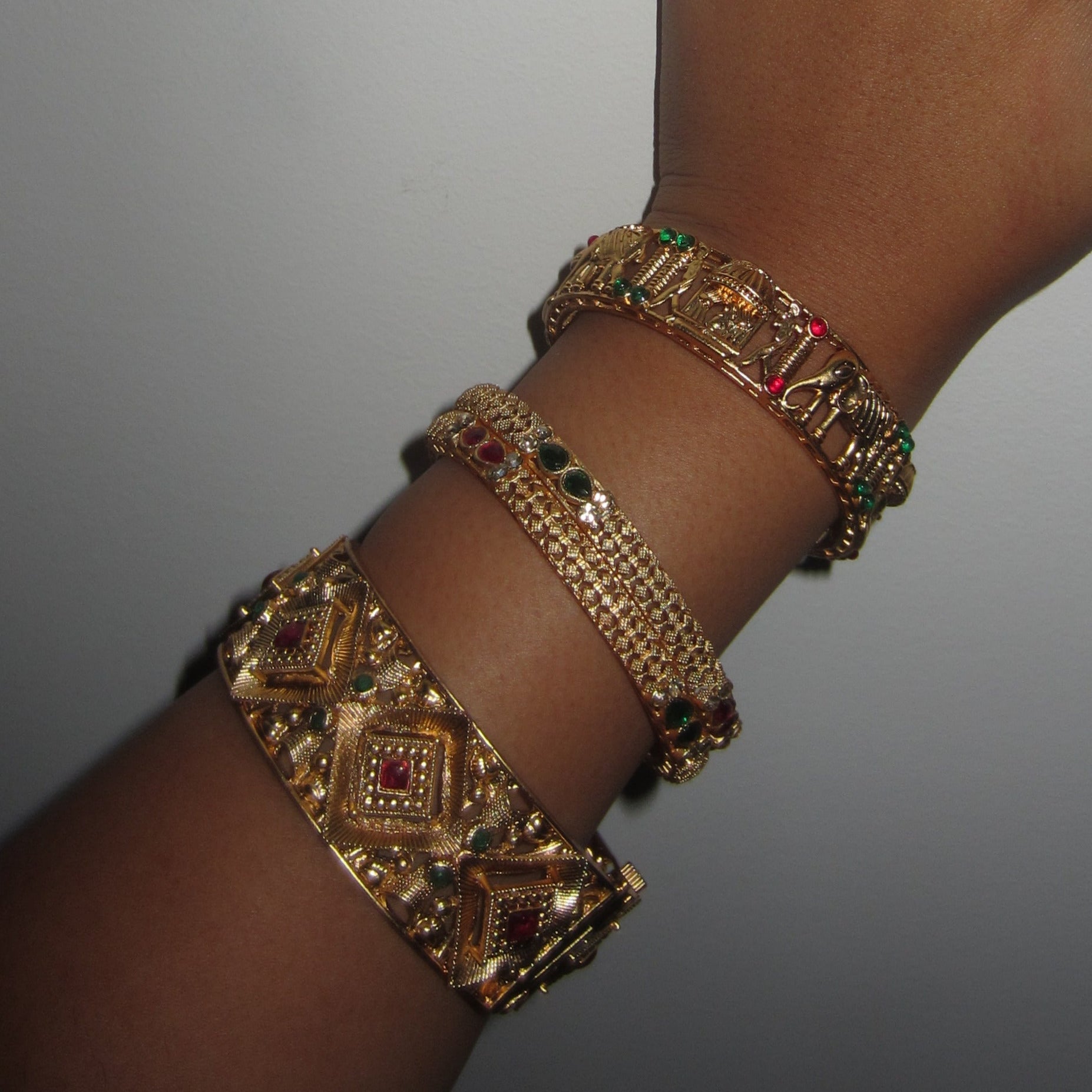 Gold Elephant Bangle