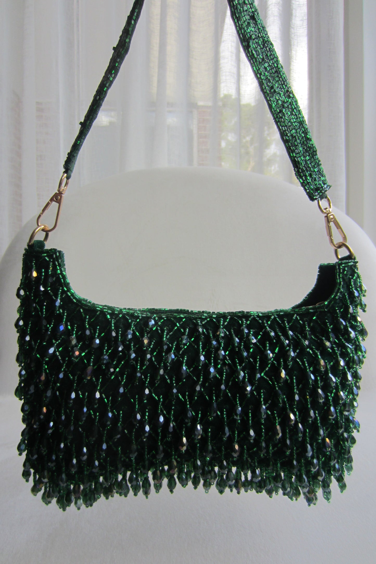 Green Beaded Handbag