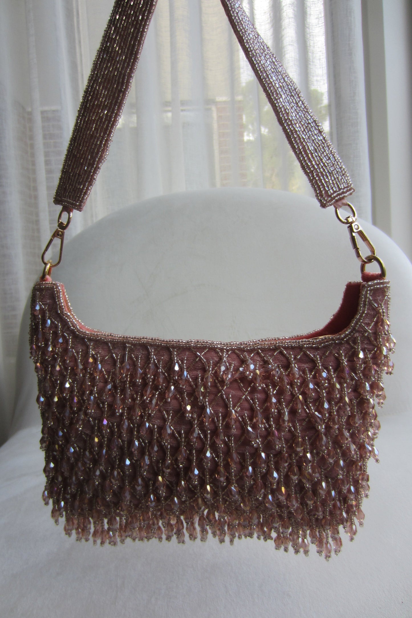 Pink Beaded Handbag