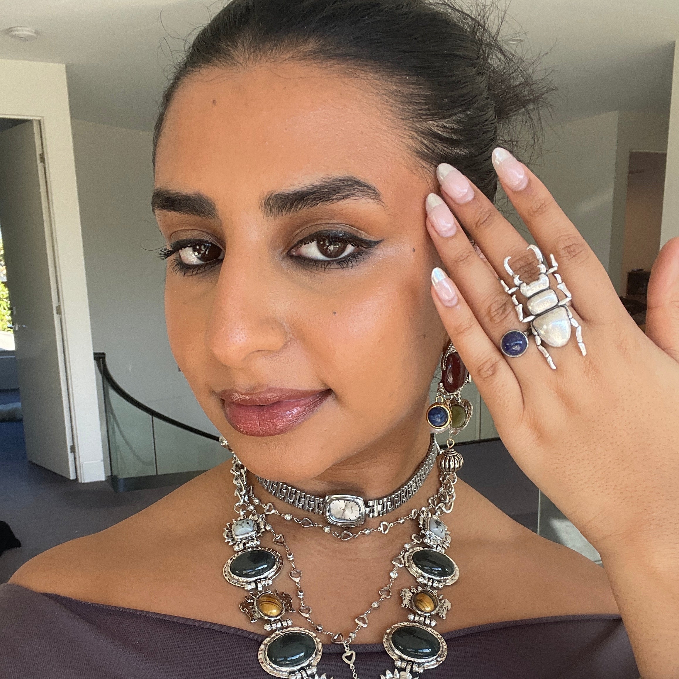 Silver Blue Stone Ring